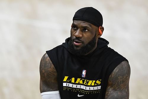 LeBron James #23 of the Los Angeles Lakers