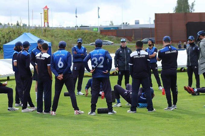 The Finland National Cricket Team during their recently-concluded T20I series against Sweden. (Picture Credits: Twitter)