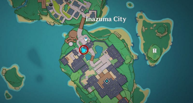 Viewpoint location in Inazuma City (Image via Genshin Impact)