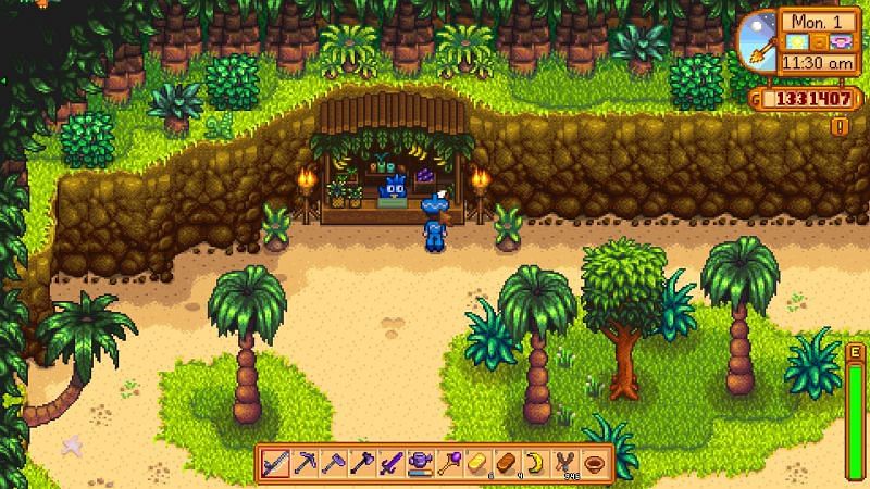 Parrot near Leo&#039;s hut in Stardew Valley (Image via Hold To Reset)