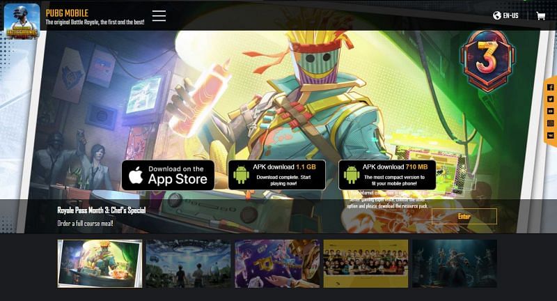 On the official website of PUBG Mobile, players can download the APK file (Image via PUBG Mobile)