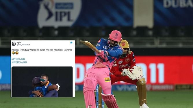 "Krunal already in tears of joy"- Twitter reacts to RR's Mahipal Lomror storm