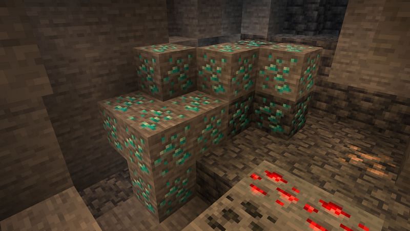 A huge diamond ore vein (Image via Minecraft)