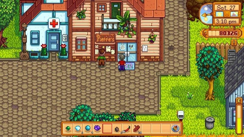 Pierre&#039;s General Store is the location for players to get the bouquet to ask an NPC out. Image via Stardew Valley