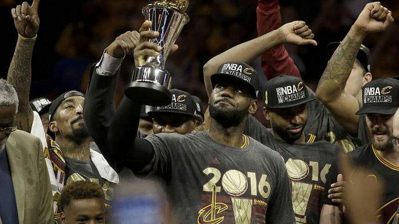 NBA on X: The @cavs 2015-16 #NBA Championship banner goes to the rafters!   / X
