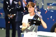 Jannik Sinner with the 2021 Citi Open trophy