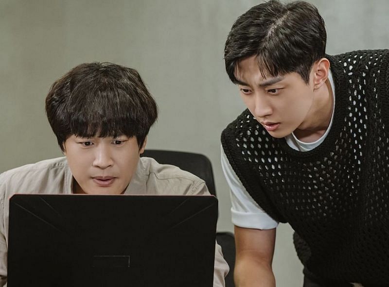 A still of Sun-ho and Dong-man in Police University episode 10 (Image via kbsdrama/Instagram)