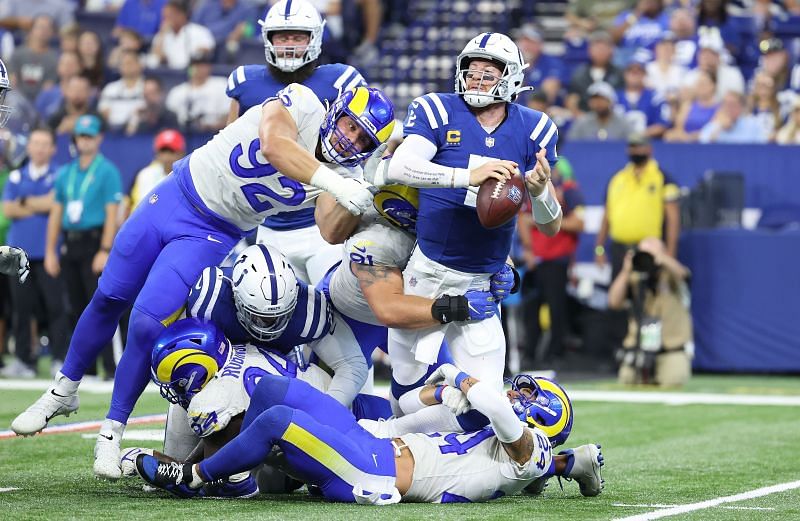 Carson Wentz suffered sprains to both his ankles in the Colts loss to the LA Rams on Sunday