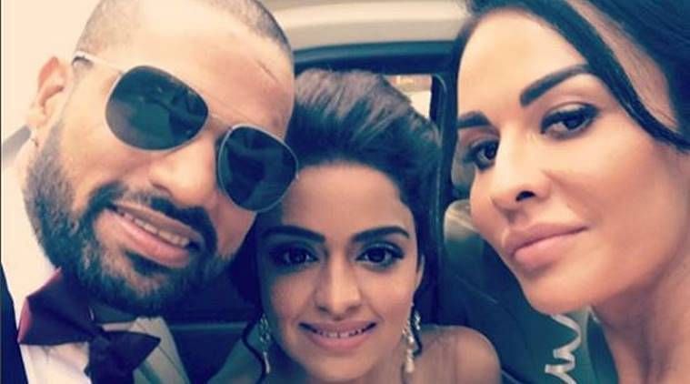 Shikhar Dhawan with his wife and his sister