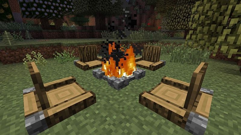 Campfires are actually another way to cook food, and they can be just as useful as a furnace (Image via Minecraft)