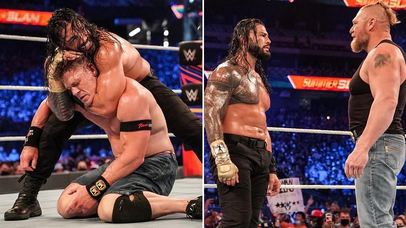 Roman Reigns came face to face with Brock Lesner at the end of WWE SummerSlam 2021