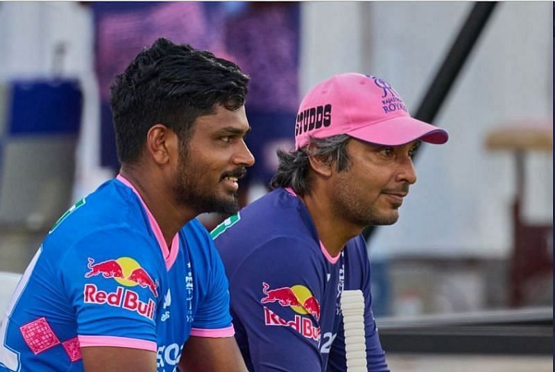 Sanju Samson with Kumar Sangakkara. Pic: Rajasthan Royals