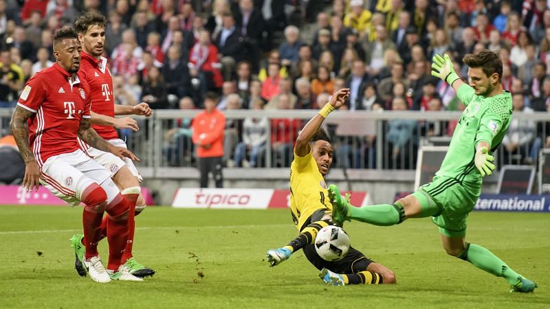 A still from Bayern Munich&#039;s 2016-17 DFB Pokal loss to Borussia Dortmund.