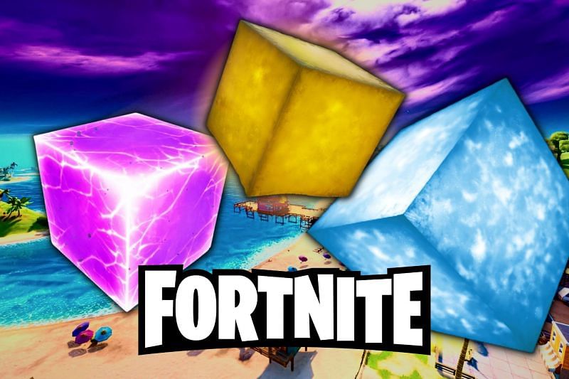 The Queen Cube seems to be moving all the other cubes with it, but where are they going in the Fortnite Season 8 map? (Image via Sportskeeda)