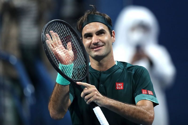 Roger Federer at the 2021 Qatar Open