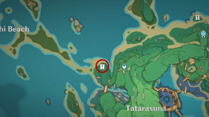 Kujirai location in north Tatarasuna (Image via Genshin Impact)