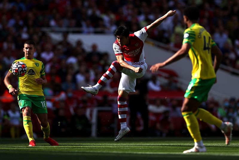 Tomiyasu made his debut at the Emirates Stadium