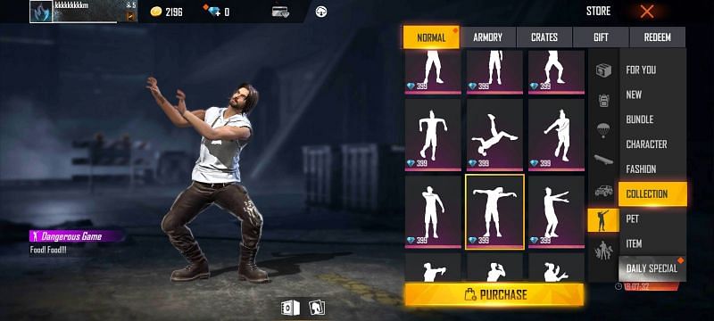 Dangerous Emote emote in Free Fire (Image via ff.garena.com)