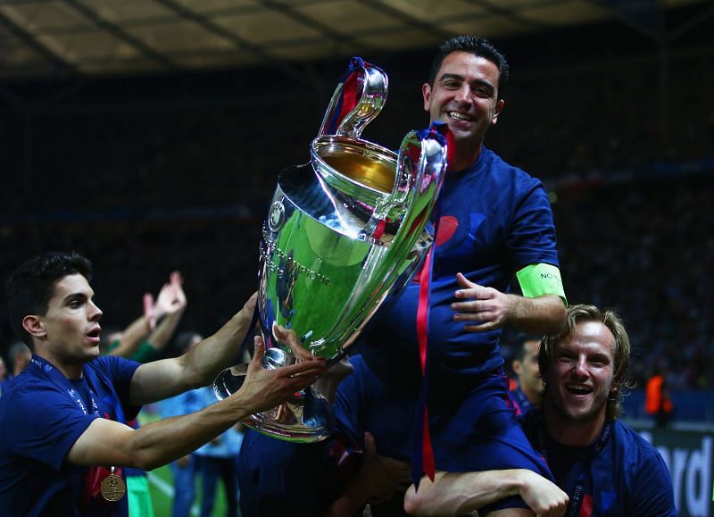Xavi has won four UEFA Champions League titles with Barcelona
