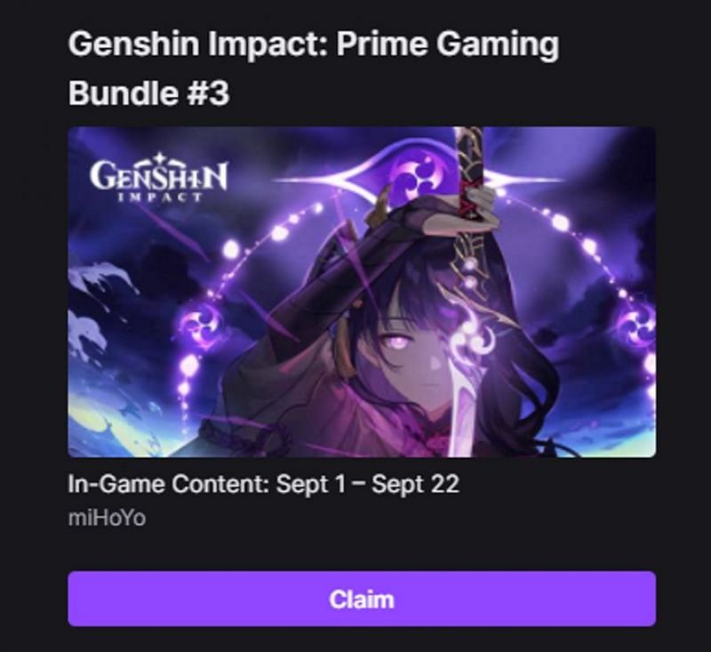 Genshin Impact gamers need to click on the "Claim" button (Image via Twitch)
