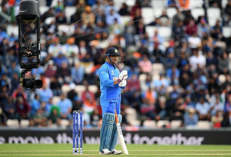 MS Dhoni during the 2019 World Cup. Pic: Getty Images