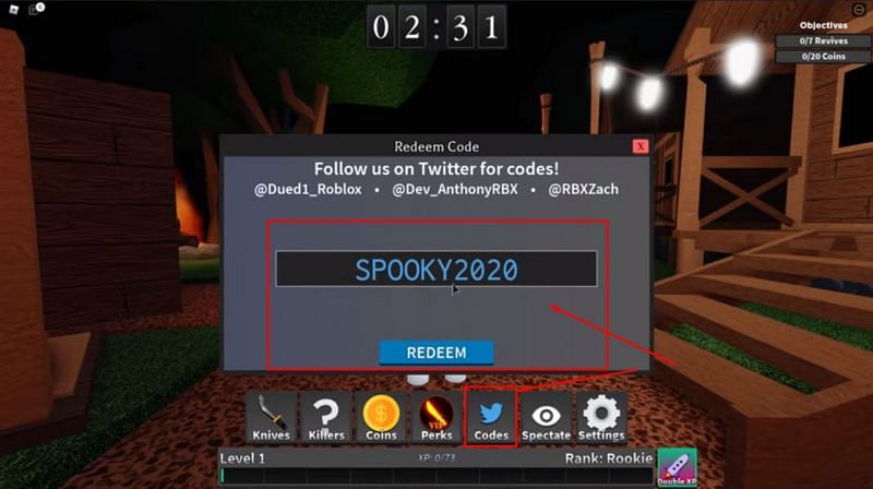 Roblox Survive the Killer codes for Coins & free rewards in