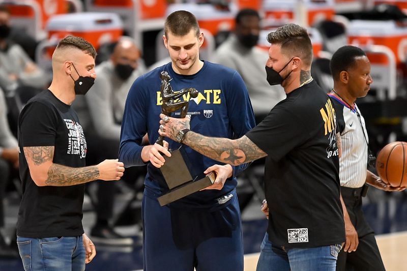 Nikola Jokic receives the MVP Award for the 2020-21 season