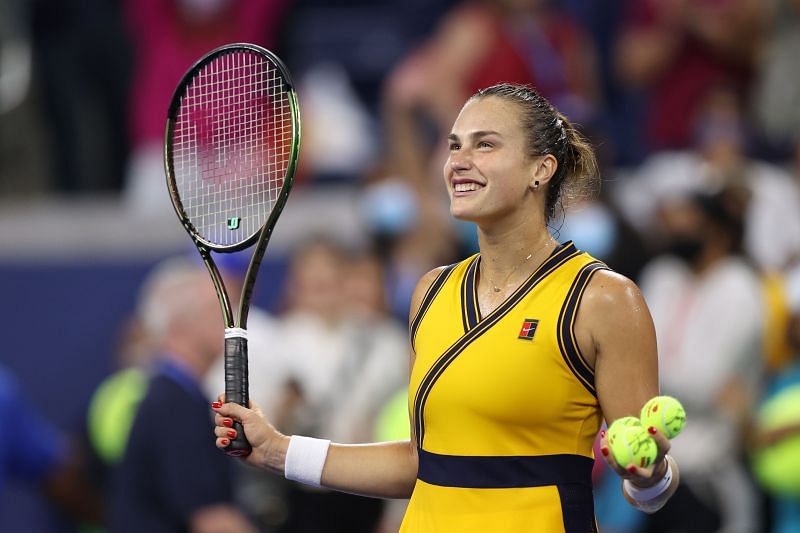 Aryna Sabalenka after her fourth-round win at the 2021 US Open