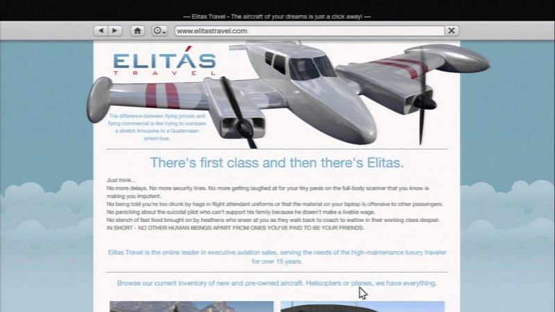 Top 5 planes to buy from Elitas Travels (Image via Rockstar Games)