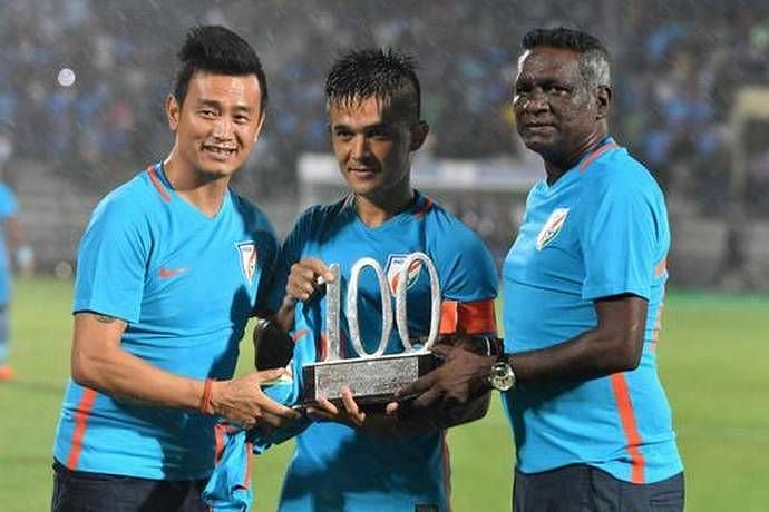 Sunil Chhetri, Bhaichung Bhutia and I.M. Vijayan have been prolific scorers for India in the SAFF Championship. (Image - Sportstar)