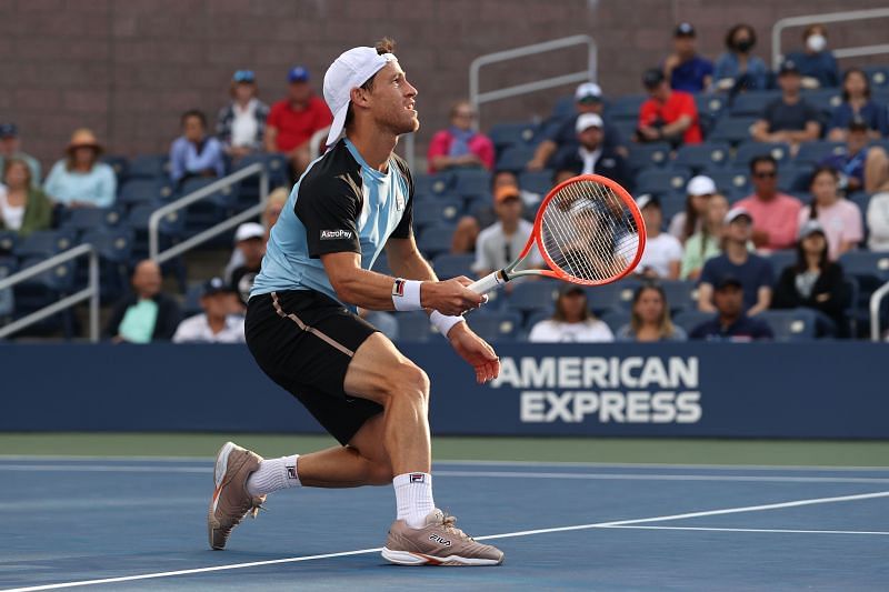 Diego Schwartzman during a match at the 2021 US Open