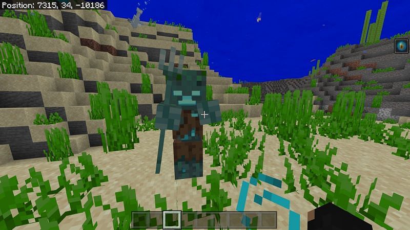 Drowned zombies can have tridents, which is the only way to acquire them in-game (Image via Minecraft)