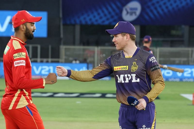 KL Rahul (left) will look to keep the Punjab Kings in the hunt for the playoffs. (Image Courtesy: IPLT20.com)