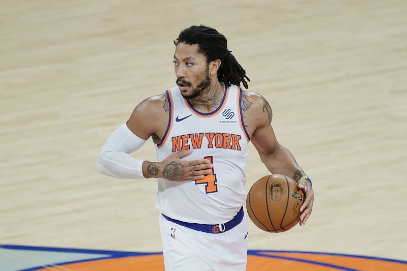 Derrick Rose #4 of the New York Knicks