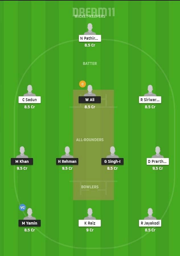 CYM vs SLL Dream11 Team - 2