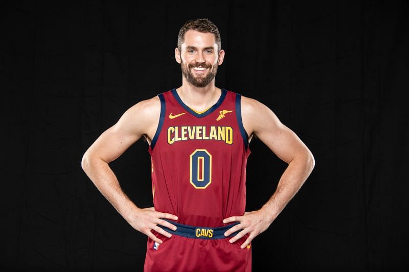 Kevin Love (#0) of the Cleveland Cavaliers