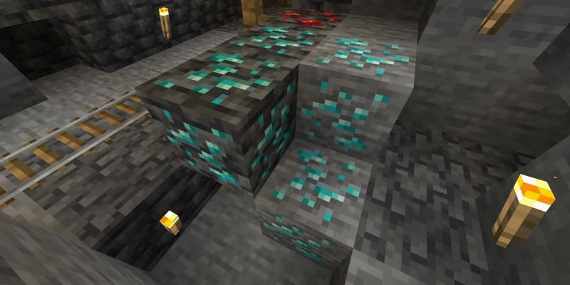 Diamond ore vein (Image via Minecraft)