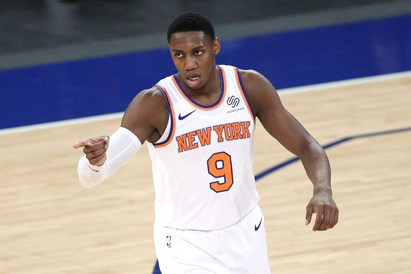 RJ Barrett #9 of the New York Knicks