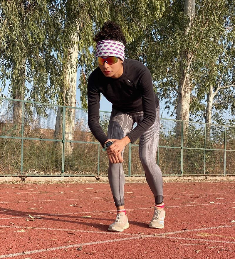 Harmilan Bains during a training session.