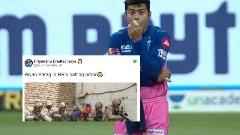 Fans troll Riyan Parag after RR&#039;s batting collapse