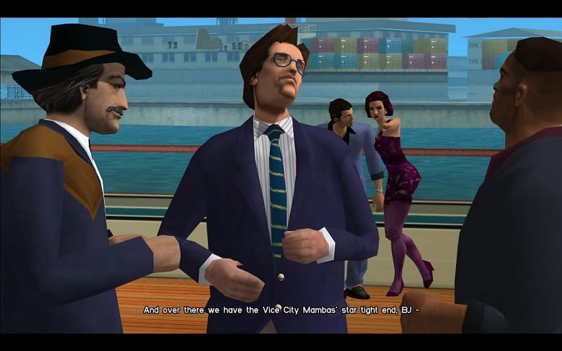 Donald Love is in the middle of this GTA Vice City scene (Image via Rockstar Games)