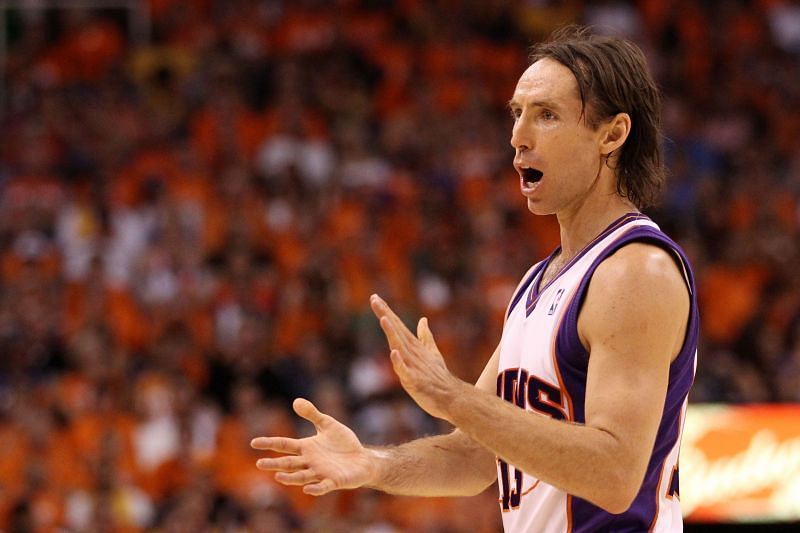 Steve Nash cheers on at Los Angeles Lakers v Phoenix Suns, Game 6