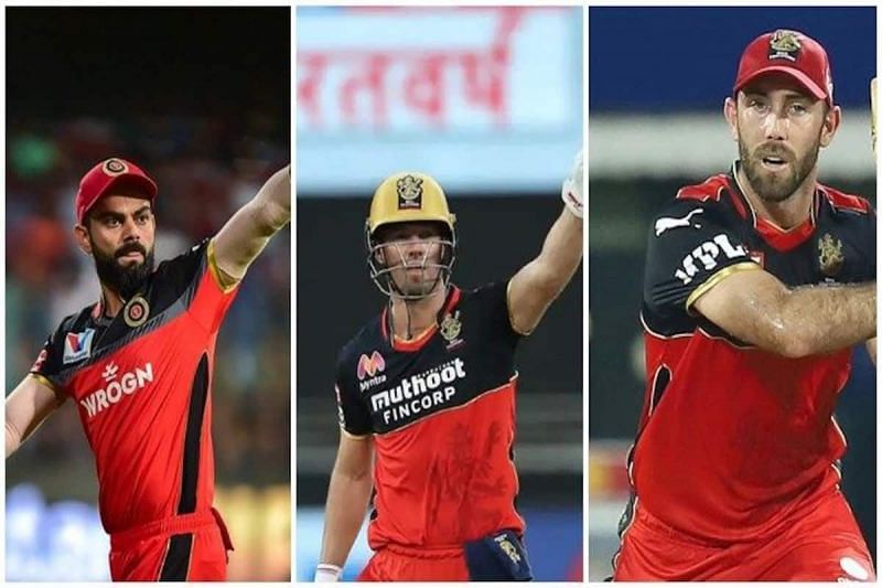 RCB&#039;s batting trio of Kohli, de Villiers, and Maxwell