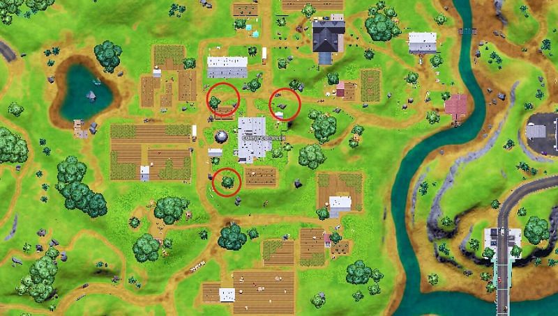 All locations in which pallets of cat food can be deployed (Image via Fortnite.GG)