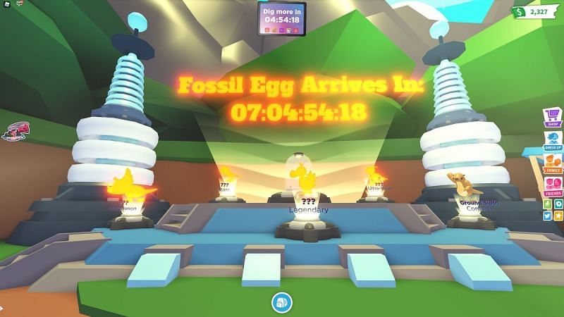 The original countdown for the fossil egg in Adopt Me! (Image via Roblox Corporation)