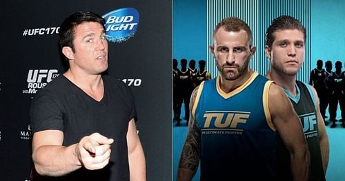 Chael Sonnen (left) and Alex Volkanovski & Brian Ortega (right)