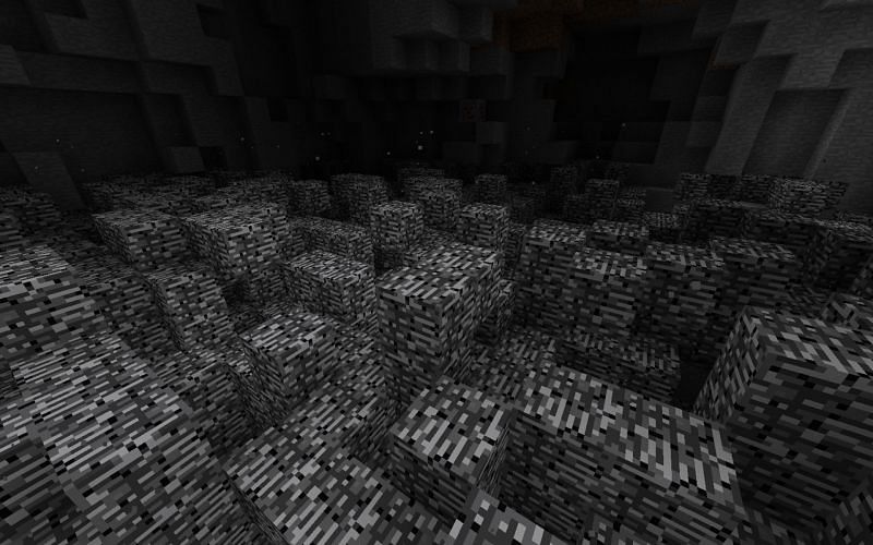 An image of the bedrock layer in Minecraft&#039;s Overworld (Image via Minecraft)
