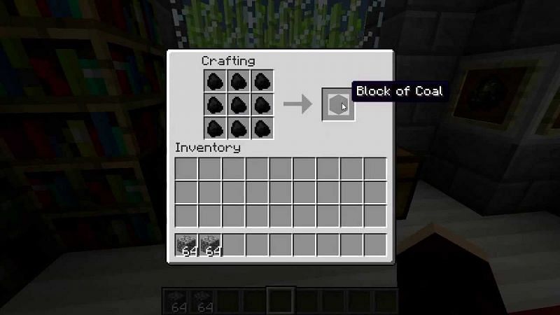 9 coal makes a single block (Image via Minecraft)