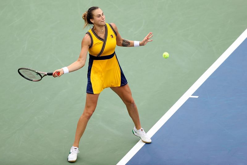 Aryna Sabalenka in action at the 2021 US Open