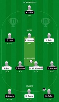 Dream11 Team for Manas Tigers vs Subansiri Champs - Assam T20 2021.